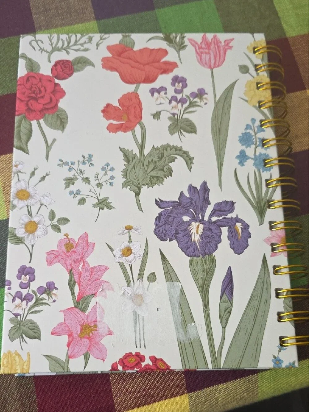 Floral Notes Spiral Notebook - White with Multicolor Floral Print